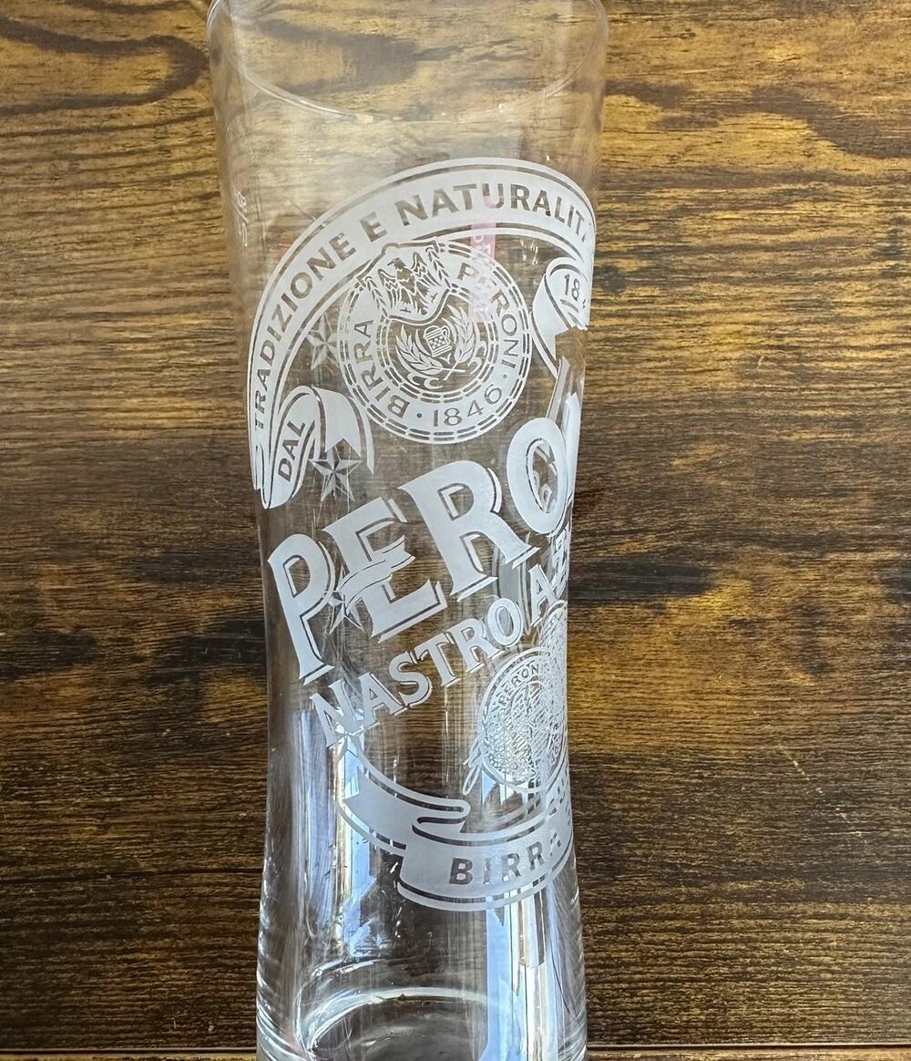 Peroni Nastro Azzurro Birra Superiore Italian Embossed Tall Beer Glass 0.4L